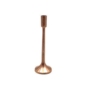 Candelero cónico de Metal de excelente diseño con acabado de cobre para velas decorativas de Mesa para el hogar y la boda - Product Image 1