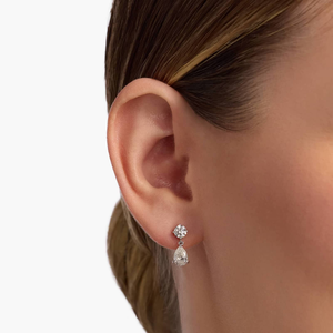 Classic Elegant 10K <b>Gold</b> Lab Grown Cut Diamond <b>Dangle</b> Drop <b>Earrings</b> Stylish Hanging Design for Weddings and Parties Gift - Product Image 4