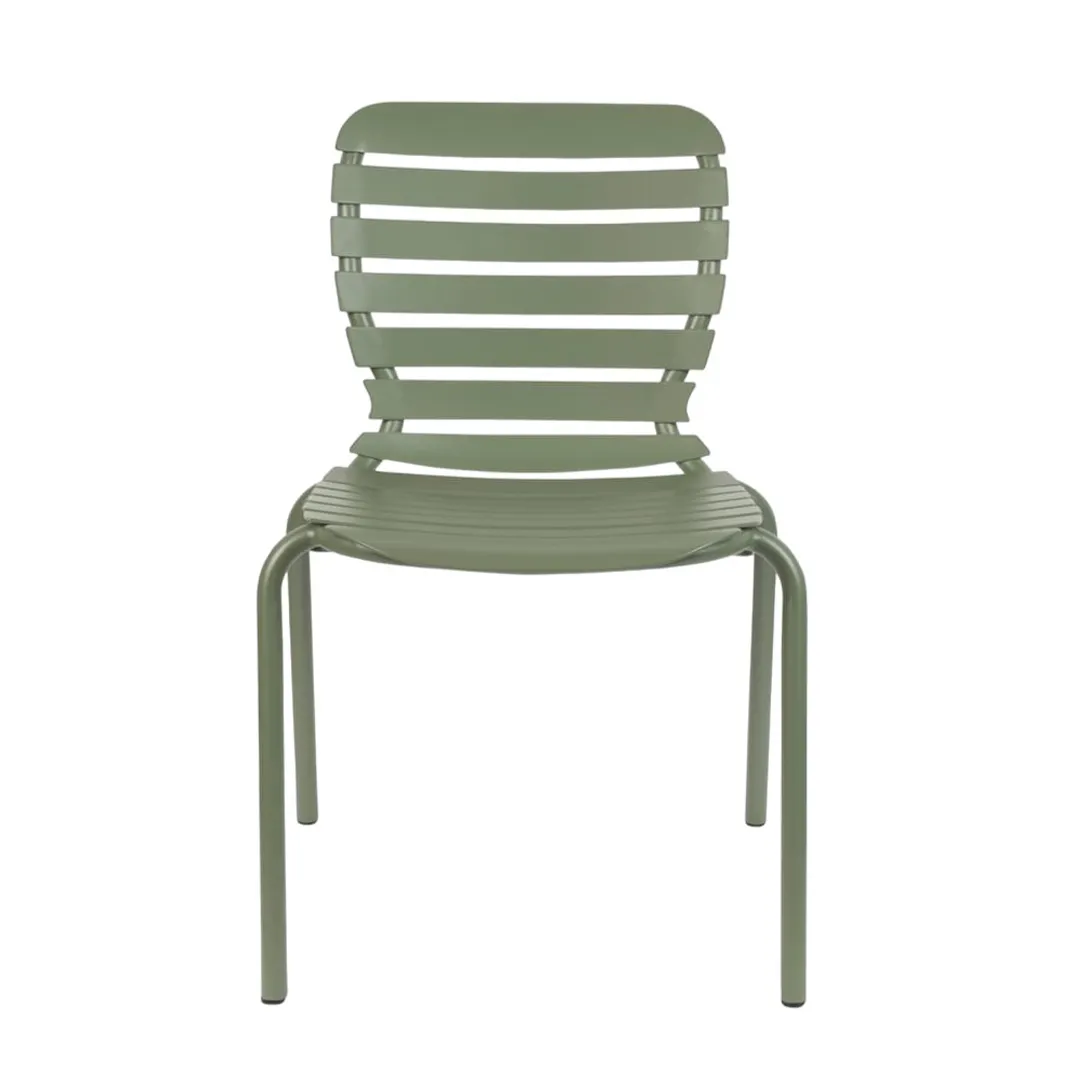 Metal Cadeira De Jantar Única Cadeira Sem Braços Metal Frame Stripe Pattern