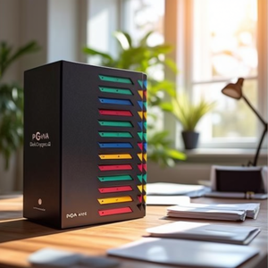 PAGNA Classic DIN <b>A4</b> Deskorganizer Black Pressboard File <b>Folder</b> with 24 Compartment Block in Multicolored 24 Compartments PAGNA - Product Image 3