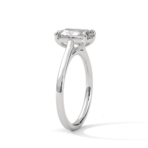 Anillo Solitario de Moissanita con Corte Esmeralda de 2.0ct, Plata de Ley 925, Anillo de Compromiso Clásico - Product Image 5