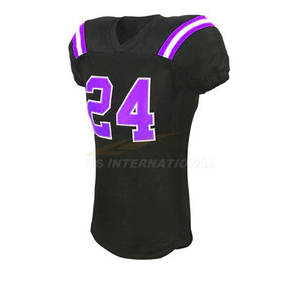 Conjuntos de camisetas de fútbol americano de primera calidad, número de nombre de jugador impreso personalizado, tela transpirable de secado rápido, directo de fábrica - Product Image 2