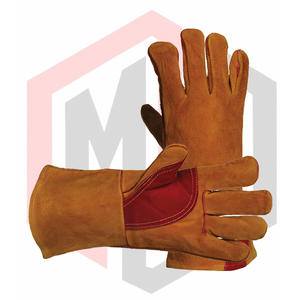 Gants de soudage super résistants à la chaleur, en cuir épais brun foncé, antistatiques, résistants aux déchirures, 11 oz, 16 pouces, équipement de sécurité, prix d'usine - Product Image 5
