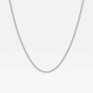 Collar de plata de ley corte redondo Moissanite diamante tres puntas Tenis - Product Image 2