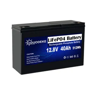 DUODEKE baterai lithium ion daya hidup, baterai daya kuat LiFePO4 12.8V 40ah