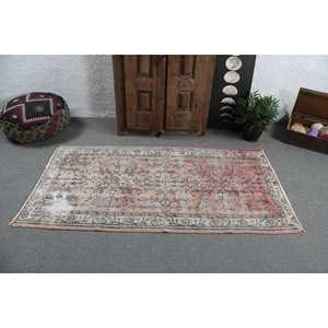 Tapis turc, tapis vintage 3,2x6,2 pieds, tapis persan en laine rouge et bleu - Product Image 3