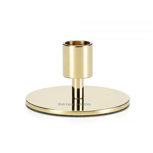 Portavelas cónico de latón decorativo para fiestas de eventos de boda, velas de mesa hechas a mano de alta calidad chapadas en oro - Product Image 4