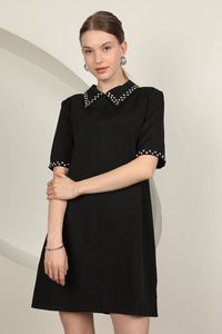 Quality Fabric Hot Sale 2024 <strong>Fashion</strong> Atlas Fabric Half Sleeve Mini Women Dress Made <strong>in</strong> <strong>Turkey</strong>