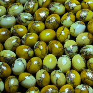 Kingman พลอยสีเหลืองเทอร์ควอยซ์จากน้ำผึ้งธรรมชาติ8X10มม. หลวมสำหรับทำเครื่องประดับรูปไข่หายากคุณภาพเรียบ - Product Image 1