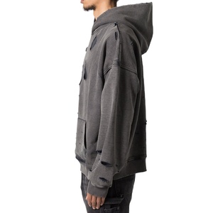 Diseñador de calidad Vintage Sudadera con capucha 100% algodón de moda sólido Terry Cloth XL venta al por mayor personalizado sin cuerdas Rap bolsillo - Product Image 6