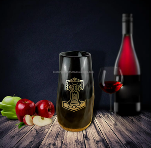 Vente de Noël Artisanat Naturel-Poli Sculpté Norse Ale Corne À Boire Tasse Viking Culture Animal Décoration Souvenir Religieux - Product Image 3