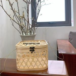 Bamboo Wicker Gift Baskets Customized Woven Bamboo Package <b>Box</b> for Party Wedding Event Gift <b>Box</b> for Moon <b>Cake</b> King Craft Viet - Product Image 5