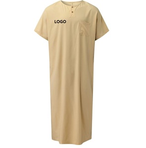 Vente en gros de thobe d'hiver en polaire de haute qualité Khamis arabe islamique plus style bon prix thobe omani thobes en coton pour hommes - Product Image 4