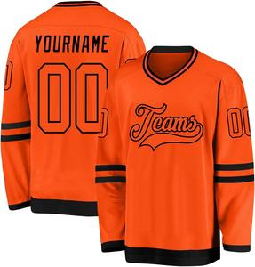 OEM ODM vente en gros équipe professionnelle broderie Logo matériel sergé nom et numéro de joueur personnalisés maillots de hockey sur glace - Product Image 3