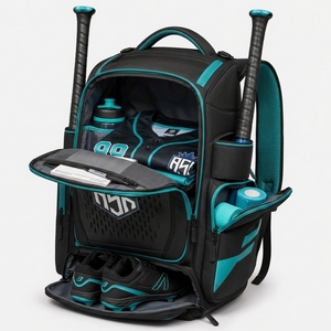 Bolsa de equipo de béisbol personalizada con tela resistente, compartimentos espaciosos, correas ajustables y diseños personalizados del equipo. - Product Image 3