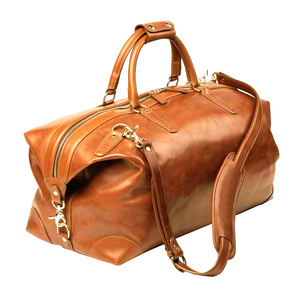 Grand sac polochon à roulettes en cuir souple pour le week-end avec pochette pour ordinateur portable Sac fourre-tout de sport en toile souple pour le voyage - Product Image 4