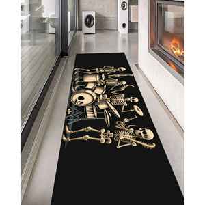 Tapis imprimé moderne en velours de luxe, motif squelette abstrait, crâne, musique, pour demoiselle d'honneur, salon, escalier, bureau - Product Image 4