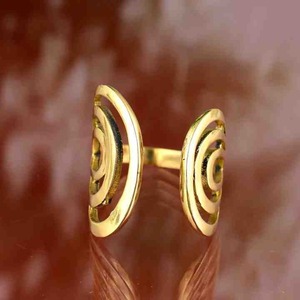 <b>Women's</b> Vintage Ethnic <b>Statement</b> <b>Ring</b> High Quality Peace Design Classic Style 24K Gold Plated Brass Adjustable Openwork Wedding - Product Image 4