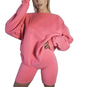 Conjunto de chándal de gran tamaño para mujer, sudadera y pantalones cortos, informal, cómodo, para entrenamiento de gimnasia, ropa deportiva de moda para salón - Product Image 1