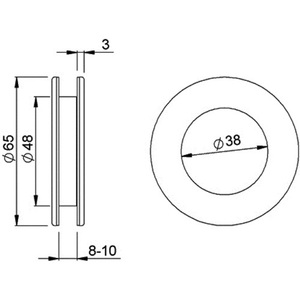 KWS Smart Blinds Shell Handle Pair 5254 Aluminum with Silver Anodized Finish Inset Diameter 50 mm - Product Image 3