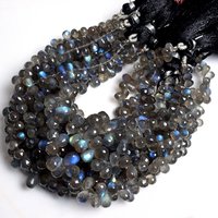 6mm 8mm 10mm natürlicher Labradorit stein facettierte Brio lette Tear Drops Perlen Edelstein versorgung Fabrik Großhandel DIY Semi Precious