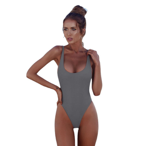 Traje de Baño Deportivo para Mujer, Color Sólido, Estampado, Traje de Baño de Una Pieza, Bikini, Secado Rápido - Product Image 5