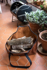 Cadeau de haute qualité pour la maison en cuir porte-bûches bois de chauffage transporteur stockage bûches sac LWH-0120 - Product Image 3