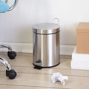 Cubo de basura de acero inoxidable de 60l al por mayor, cubo de basura de cocina para interior/exterior de calidad del fabricante, cubo de basura sanitario, reciclaje doméstico