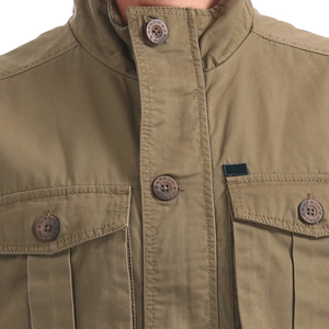 Veste sans manches pour homme en toile de coton mélangé, décontractée, personnalisée, pour le travail, multi-poches, fermeture éclair, col en V, vente en gros - Product Image 2