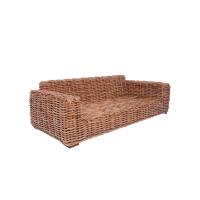 Canapé traditionnel réglable en rotin CL, avec revêtement en rotin naturel et en cuir, pour le mobilier de salon