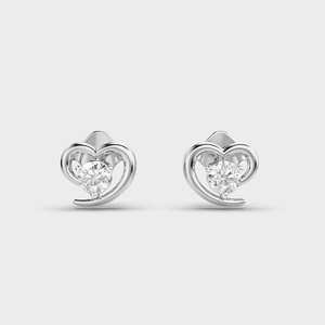 <b>Heart</b> Shape Lab Grown Diamond <b>Stud</b> <b>Earrings</b> Solid 925 Sterling <b>Silver</b> IGI Certified Romantic Anniversary Party Gift - Product Image 1