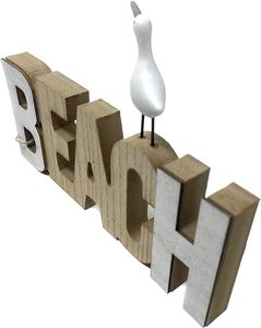 Achetez un objet décoratif tendance de qualité supérieure avec lettrage en bois de plage, 25 cm, blanc naturel, avec couleur et dimensions personnalisables - Product Image 5
