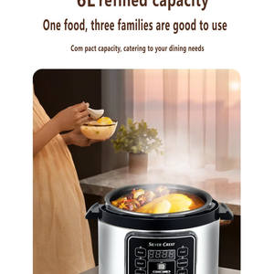 Grande autocuiseuse électrique 6L avec écran LED, en acier inoxydable et aluminium, prise allemande et américaine - Cuiseur à riz multifonction domestique - Product Image 6