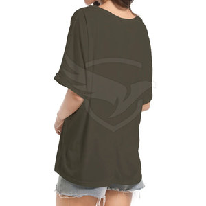 Summer Wear Nouveau design T-shirt à manches courtes pour femmes Dernière mode décontractée 100% coton Couleur personnalisée T-shirt pour femmes - Product Image 3