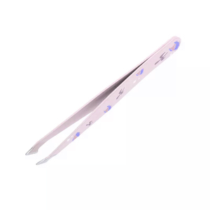 Pinces à épiler de qualité supérieure 3,54 pouces en acier allemand pour le façonnage des sourcils, pinces à épiler pour le maquillage, couleur rose, pinces à épiler revêtues de papier - Product Image 4