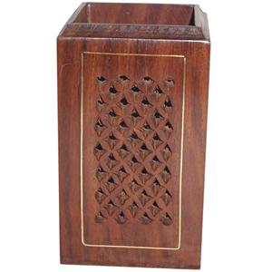 Home Decoration Pen Holder High Quality <b>Office</b> Customised Gift Item <b>Desk</b> Organizer Wooden 2025 New Design Indian Handicraft - Product Image 5