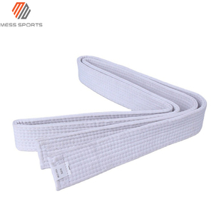 MESS SPORTS High Quality Solid White Striped Border Patterned Mid Customized Unisex Martial Arts Equipment Karate <b>Belts</b> - Product Image 2