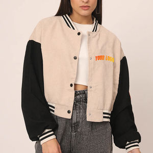 Vente en gros de veste universitaire de haute qualité pour femmes blouson de baseball surdimensionné blouson élégant en laine mélangée vêtements d'extérieur Letterman personnalisés - Product Image 1