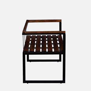 Buckley Stylish Traditional Home Furniture Black Metal <b>Settee</b> with Adjustable Design <b>for</b> Living Room - Product Image 5