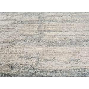 Alfombra Aprezo de Lana y Seda Color Marfil, Anudada a Mano, con Patrón Abstracto, para Sala de Estar, Rectangular, para Pasillo, Modelo Siws-08 - Product Image 3