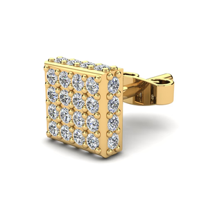 Elegant 10K <b>Gold</b> Plated Round Cut Moissanite Stud <b>Earring</b> for <b>Men</b> Classic Wedding and Party Accessory - Product Image 2