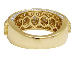 Anillo de Hombre con Incrustaciones de Diamantes Cultivados en Laboratorio en Oro Amarillo de 10K, Joyería de Moda Hip Hop - Product Image 5