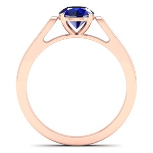 REYES Bagues de fiançailles élégantes en argent sterling 925 Moissanite pour femmes Bagues de solitaire en saphir bleu de 1 carat avec pierres précieuses - Product Image 4