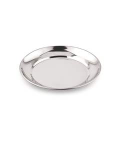 Assiette ronde en acier inoxydable (Thali) Finition miroir Écologique Passe au lave-vaisselle Base plate - Product Image 3