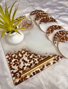 ถาดเสิร์ฟอีพ็อกซี่เรซินทำด้วยมือของใช้จำเป็นสำหรับบ้านร้านอาหารโรงแรมตกแต่งงานตามสั่ง - Product Image 5