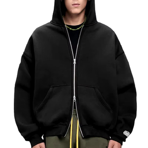 เสื้อฮู้ดลายว่างเปล่าสำหรับผู้ชายเสื้อผ้าแนวสตรีทผ้าคอตตอนมี400gsm น้ำหนักมากกำหนดโลโก้ได้เอง - Product Image 3