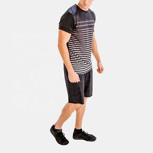Ensemble short et t-shirt de sport respirant pour homme, 100% coton, été, décontracté, grande taille, short à jambes larges, taille haute - Product Image 3