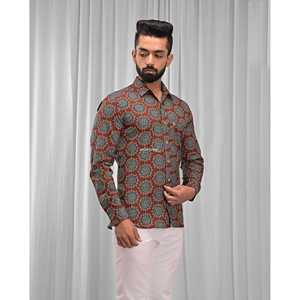 Chemise décontractée pour homme en coton imprimé à manches longues, respirante, en popeline ou tissu Oxford, motif floral ou à pois, offre ODM - Product Image 4