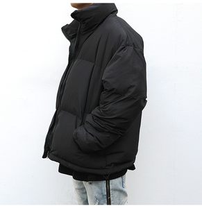 เสื้อแจ็คเก็ตขนเป็ดสีดำสำหรับผู้ชายเสื้อโค้ทบับเบิ้ลดีไซน์แบบสตรีทเคลือบผิวด้านทรงโอเวอร์ไซส์ - Product Image 2