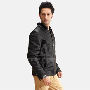 2025 veste en cuir uni personnalisée veste de moto en cuir matelassé pour hommes vêtements d'extérieur équitation et protection veste en cuir de motard - Product Image 3